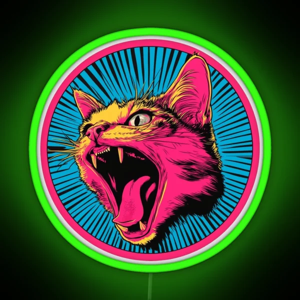 Rage Colorful Cat RGB Neon Sign