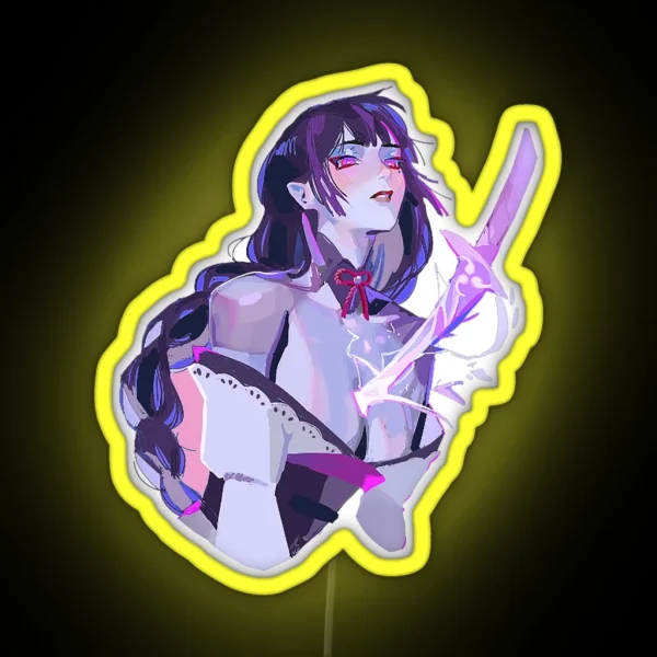 Raiden Shogun Baal Art RGB Neon Sign