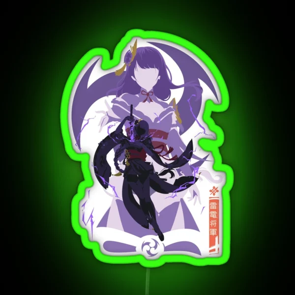 Raiden Shogun Baal Genshin Impact Fanart Keychain RGB Neon Sign