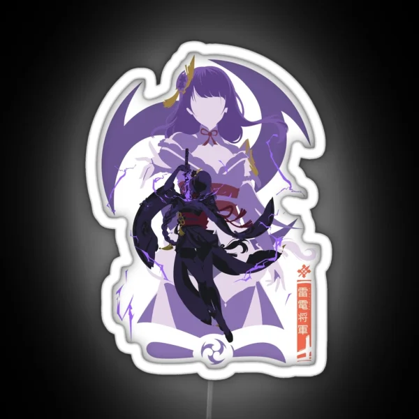 Raiden Shogun Baal Genshin Impact Fanart Keychain RGB Neon Sign