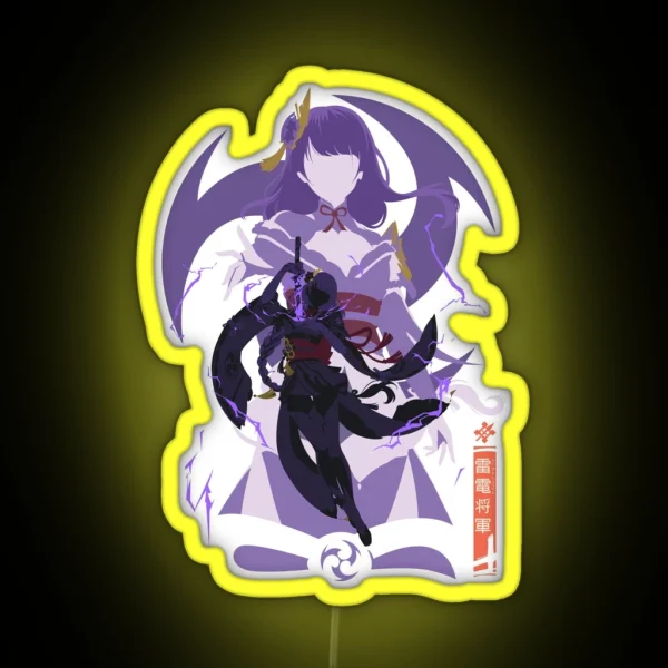 Raiden Shogun Baal Genshin Impact Fanart Keychain RGB Neon Sign