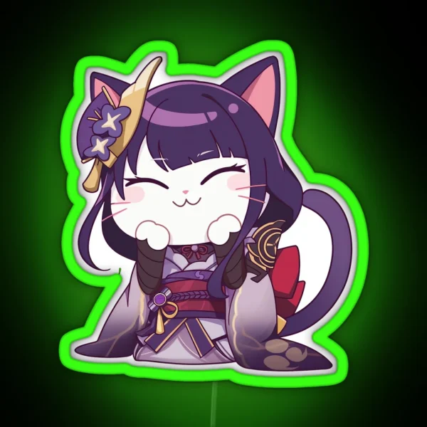 Raiden Shogun Cat RGB Neon Sign