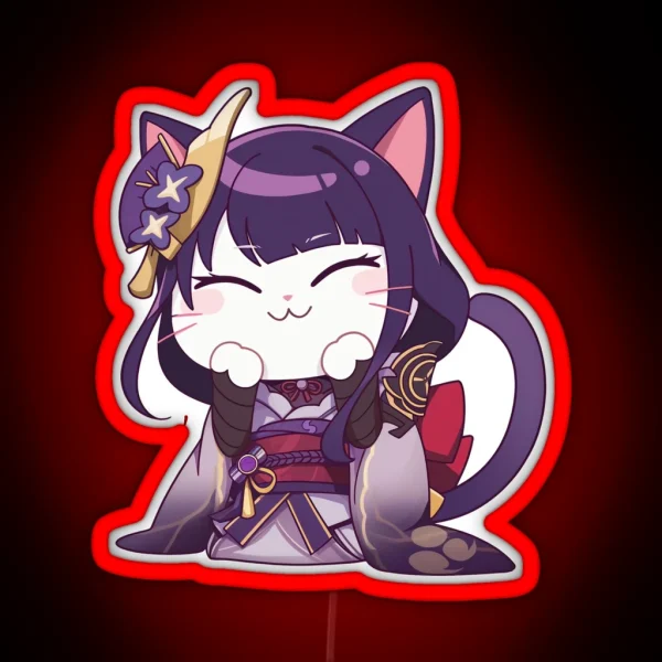Raiden Shogun Cat RGB Neon Sign