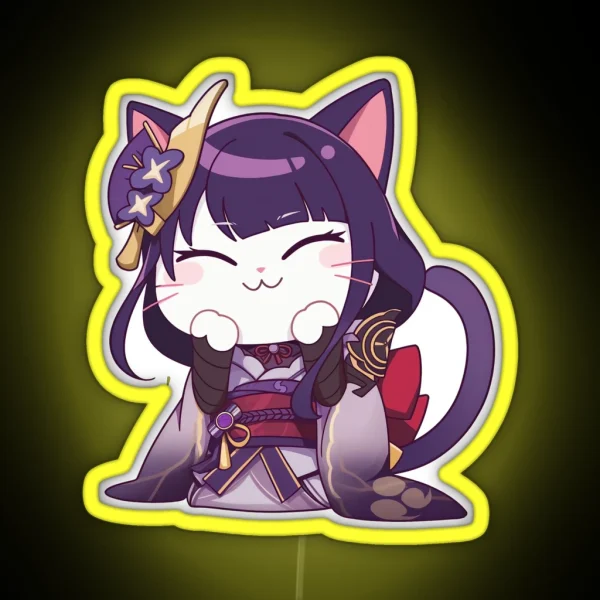Raiden Shogun Cat RGB Neon Sign