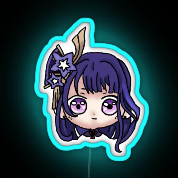 Raiden Shogun Chibi RGB Neon Sign