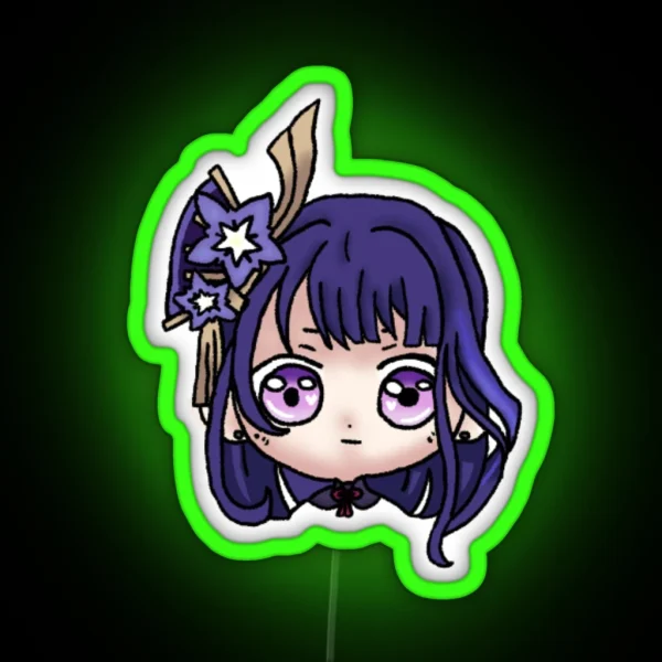 Raiden Shogun Chibi RGB Neon Sign