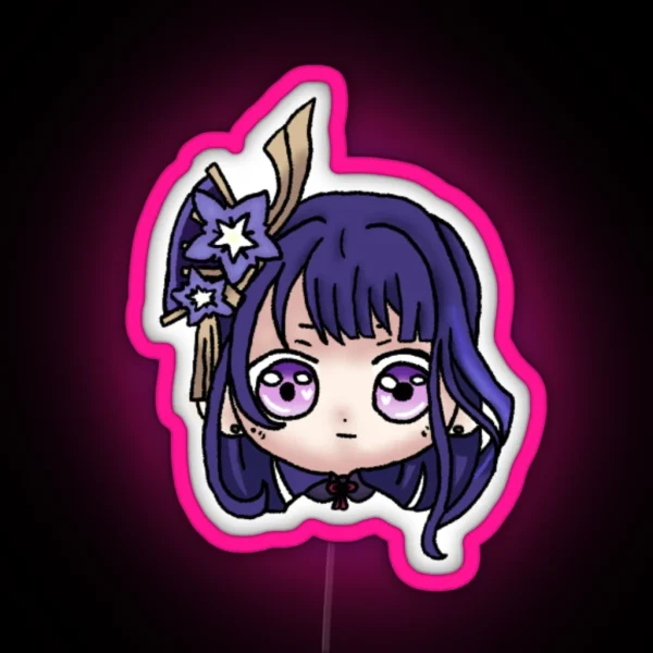 Raiden Shogun Chibi RGB Neon Sign