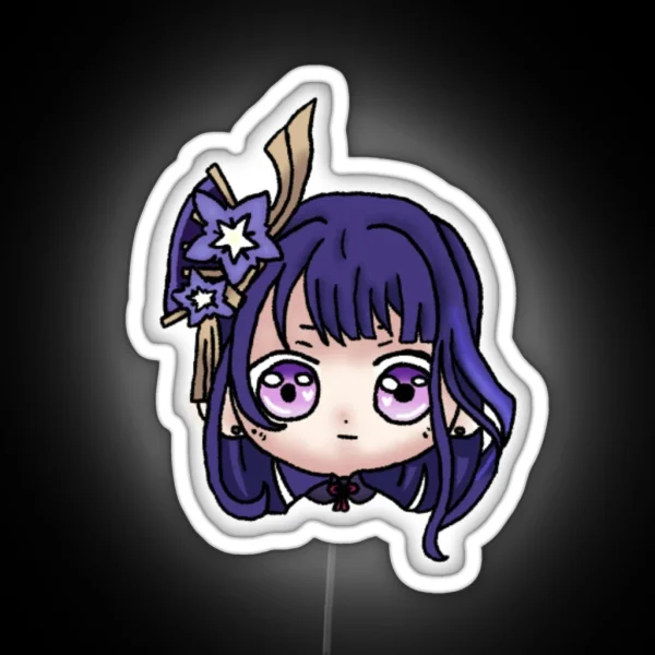 Raiden Shogun Chibi RGB Neon Sign