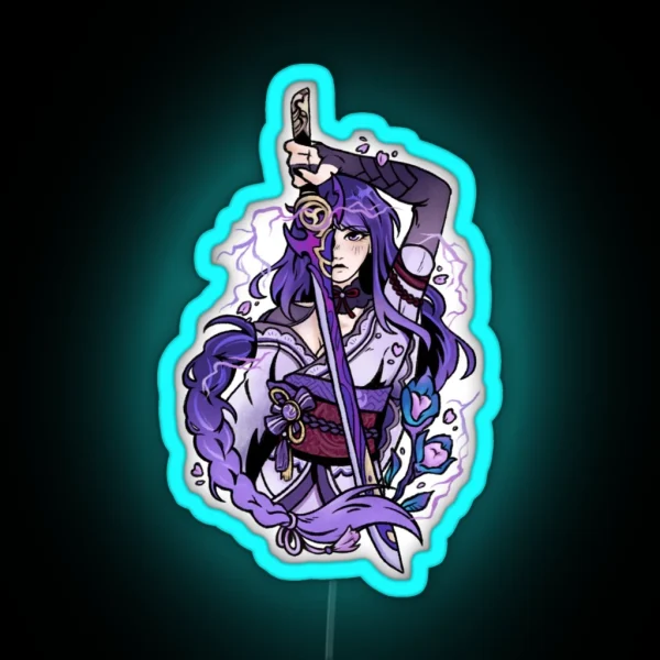 Raiden Shogun Ei Genshin Impact RGB Neon Sign