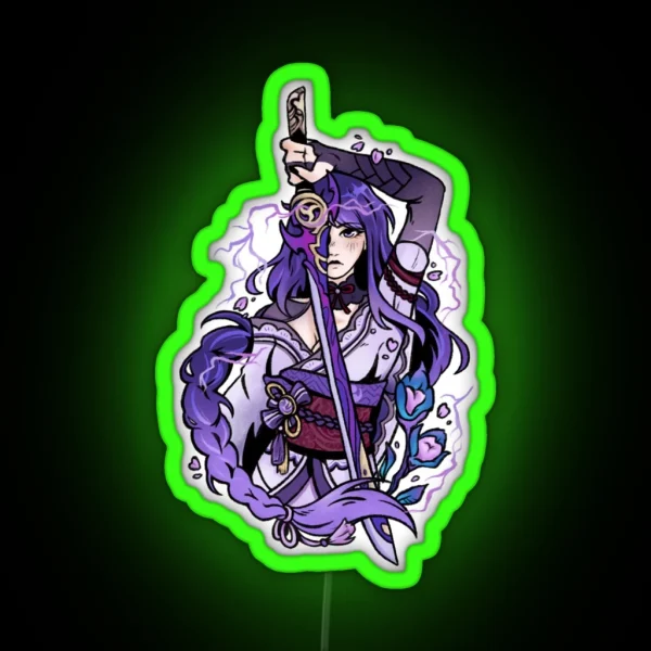Raiden Shogun Ei Genshin Impact RGB Neon Sign