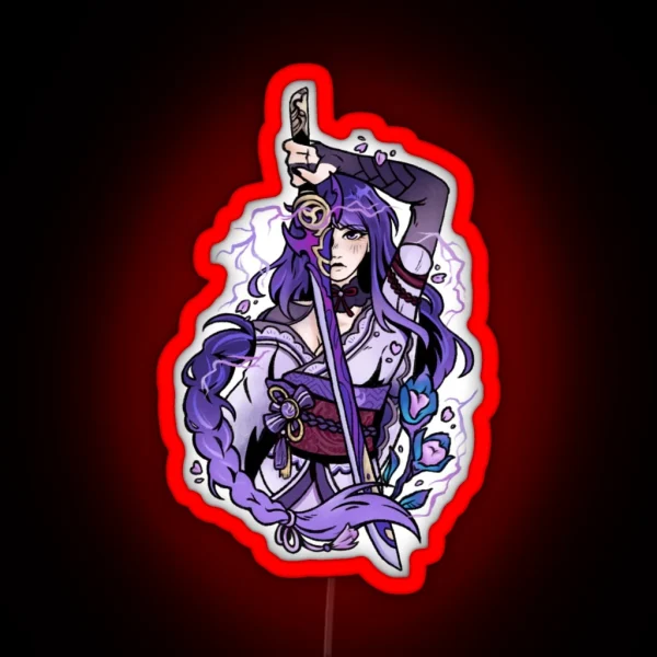 Raiden Shogun Ei Genshin Impact RGB Neon Sign