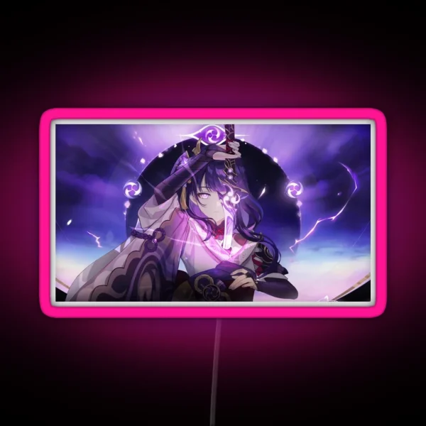 Raiden Shogun Genshin Impact Poster RGB Neon Sign