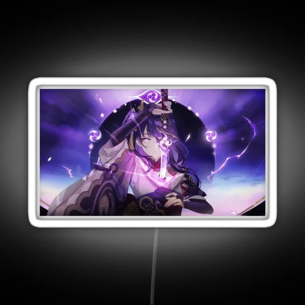 Raiden Shogun Genshin Impact Poster RGB Neon Sign