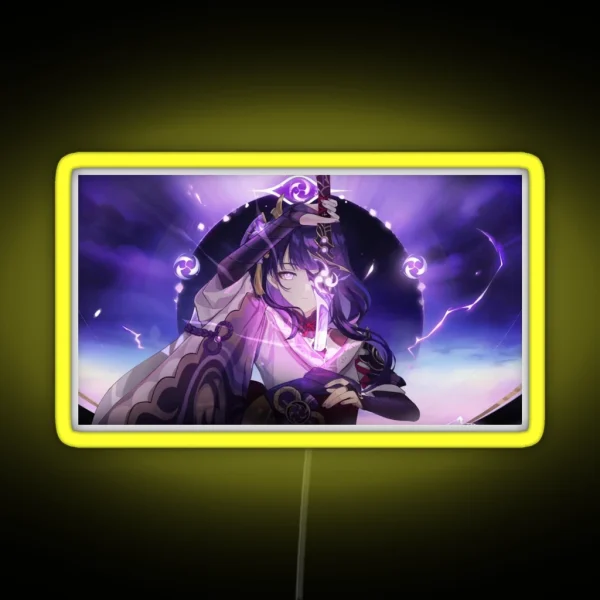 Raiden Shogun Genshin Impact Poster RGB Neon Sign