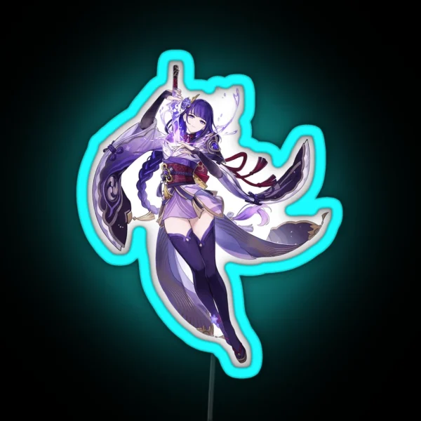 Raiden Shogun Genshin Impact RGB Neon Sign