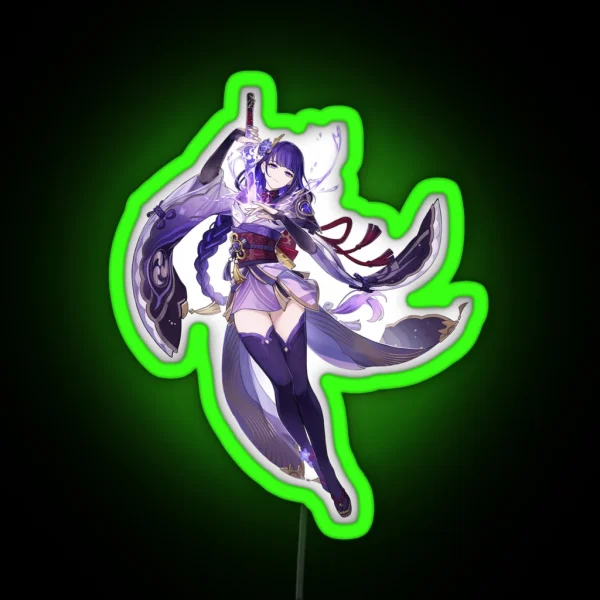 Raiden Shogun Genshin Impact RGB Neon Sign