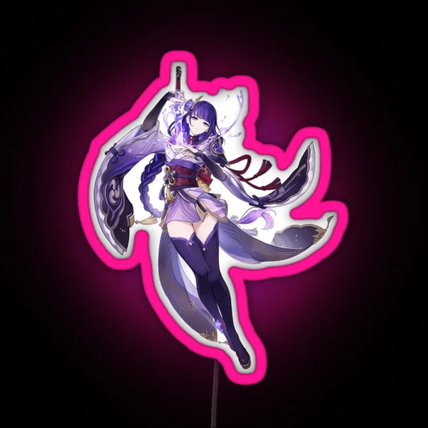 Raiden Shogun Genshin Impact RGB Neon Sign