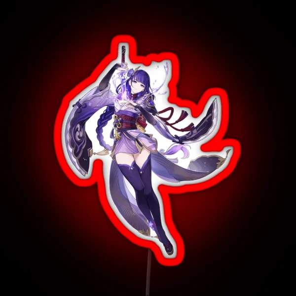 Raiden Shogun Genshin Impact RGB Neon Sign