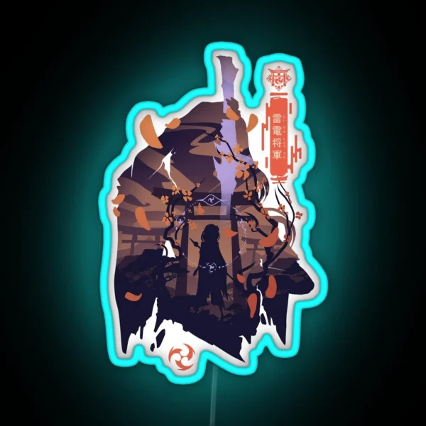 Raiden Shogun Genshin Impact RGB Neon Sign