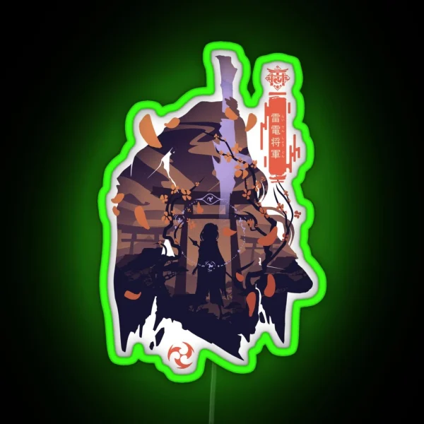 Raiden Shogun Genshin Impact RGB Neon Sign