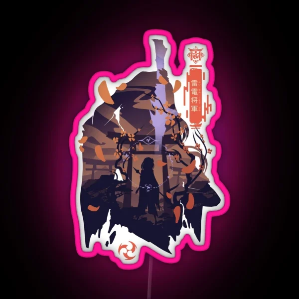 Raiden Shogun Genshin Impact RGB Neon Sign