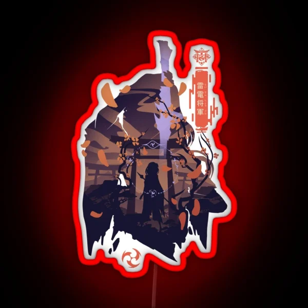 Raiden Shogun Genshin Impact RGB Neon Sign