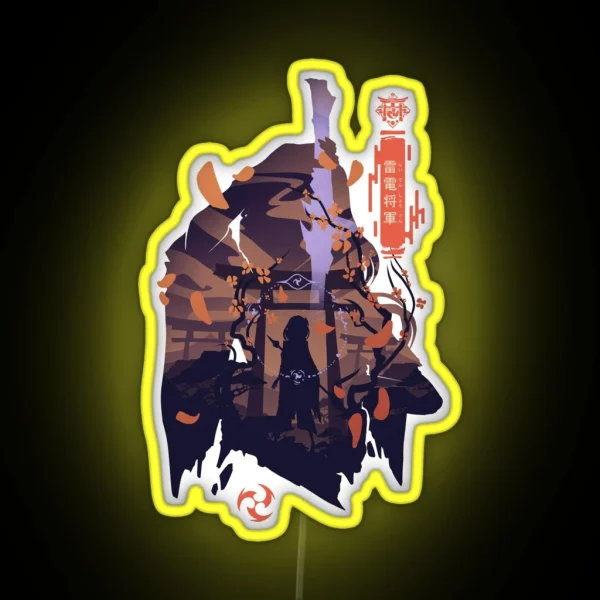 Raiden Shogun Genshin Impact RGB Neon Sign