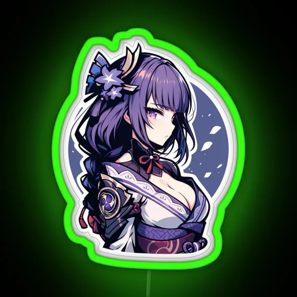 Raiden Shogun Genshin Impact RGB Neon Sign