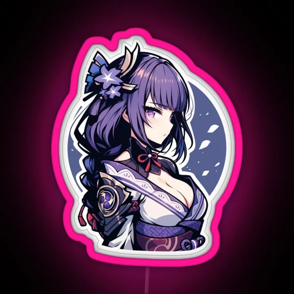 Raiden Shogun Genshin Impact RGB Neon Sign