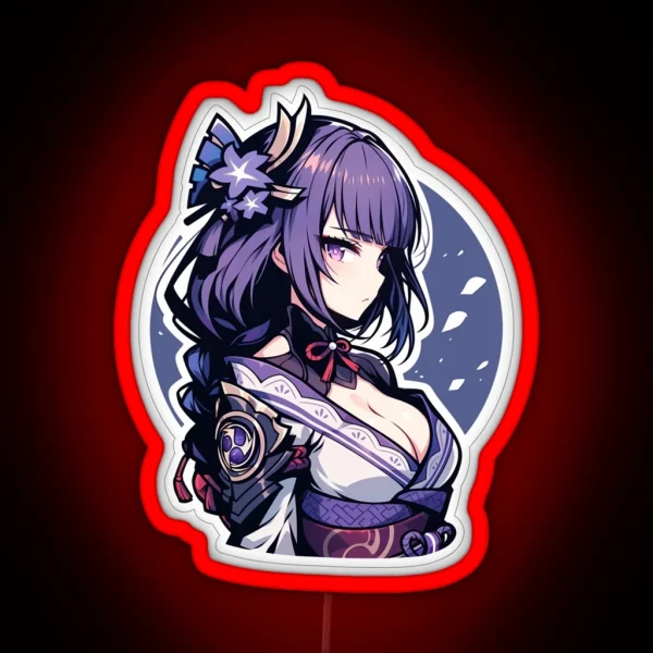 Raiden Shogun Genshin Impact RGB Neon Sign