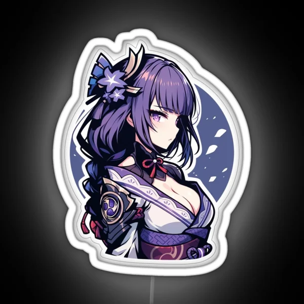 Raiden Shogun Genshin Impact RGB Neon Sign