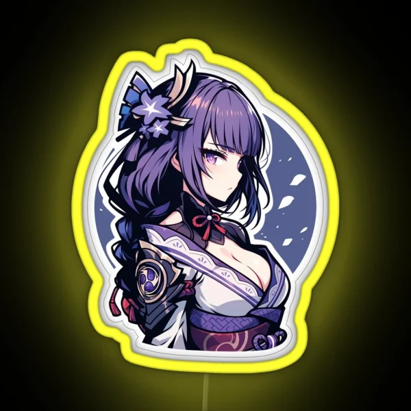 Raiden Shogun Genshin Impact RGB Neon Sign
