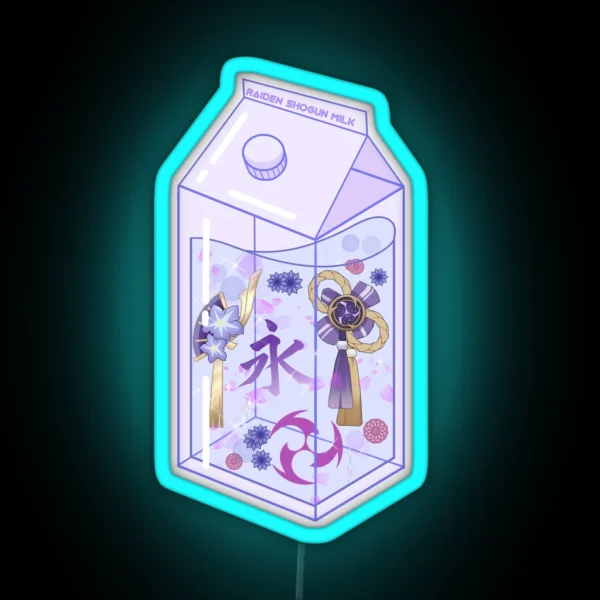 Raiden Shogun Milk Carton RGB Neon Sign