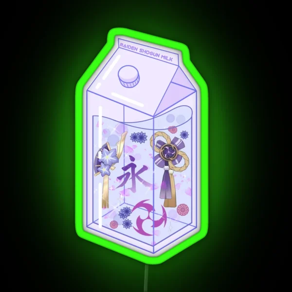 Raiden Shogun Milk Carton RGB Neon Sign