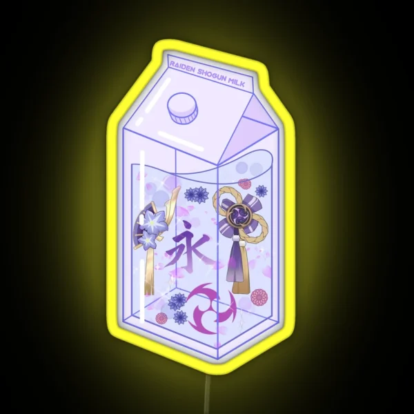 Raiden Shogun Milk Carton RGB Neon Sign