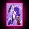 Neon Raiden Shogun Emblem Illuminated Wall Sign with Vibrant RGB Lighting