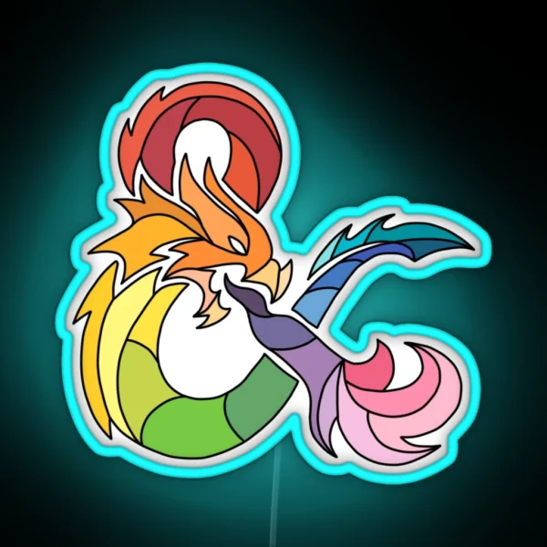 Rainbow Ampersand Dragon RGB Neon Sign