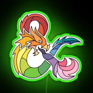 Rainbow Ampersand Dragon RGB Neon Sign