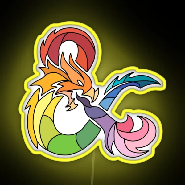 Rainbow Ampersand Dragon RGB Neon Sign