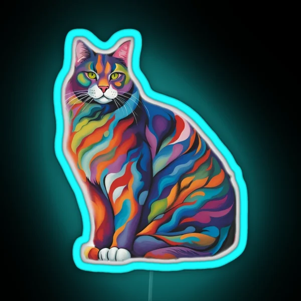 Rainbow Cat RGB Neon Sign