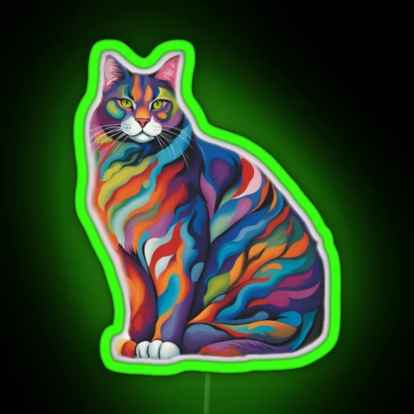 Rainbow Cat RGB Neon Sign