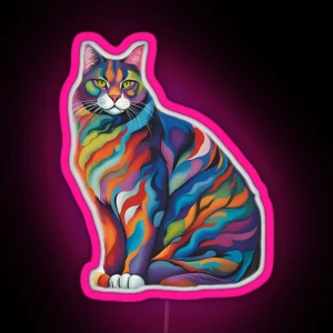Rainbow Cat RGB Neon Sign