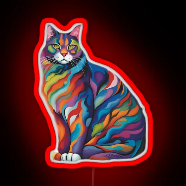 Rainbow Cat RGB Neon Sign