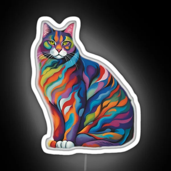 Rainbow Cat RGB Neon Sign