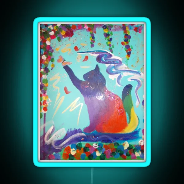 Rainbow Cat RGB Neon Sign
