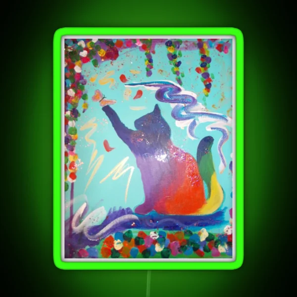 Rainbow Cat RGB Neon Sign