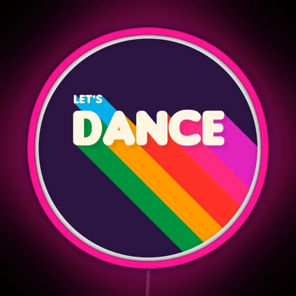 Rainbow Dance Typography RGB Neon Sign