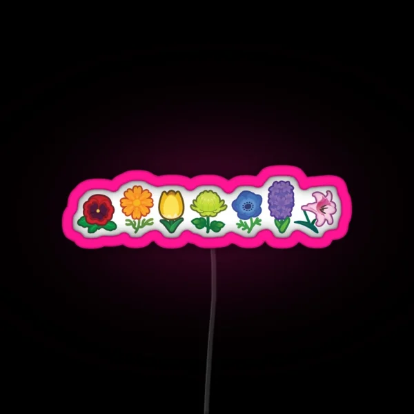 Rainbow Flower Power RGB Neon Sign