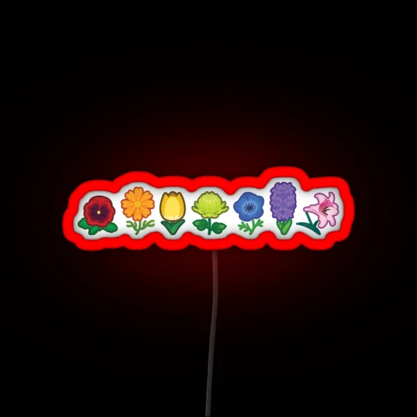 Rainbow Flower Power RGB Neon Sign