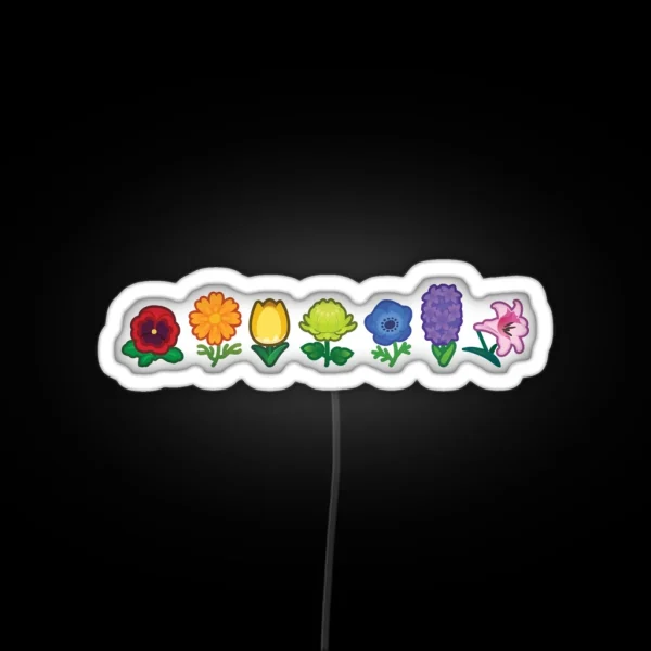 Rainbow Flower Power RGB Neon Sign